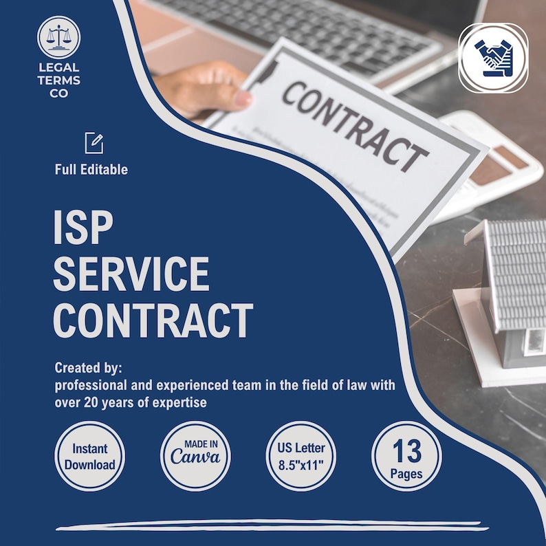 ISP Service Contract Template, Customizable Internet Provider Agreement ...