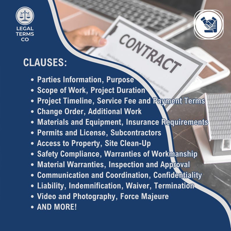 Home Repair Service Contract Template Customizable Home Maintenance