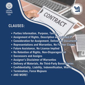 IP Assignment Agreement Template: Customizable Legal Contract (digital ...
