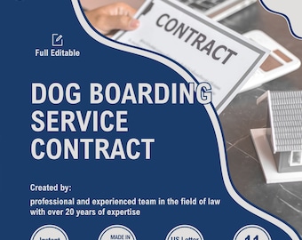 Dog Boarding Service Contract Template, Dog Boarding Agreement, Dog Hotel Forms, Dog Stay Terms, Pet Daycare Policy, Instant Download, CANVA