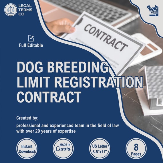 Dog Breeding Limited Registration Contract Template (CANVA, PDF)