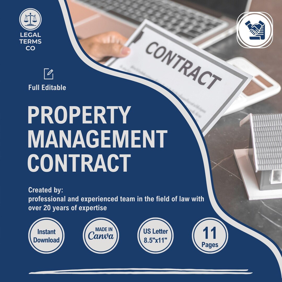 Property Management Contract Template, Customizable Residential Manager ...
