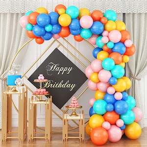 87PCS Rainbow Balloon Garland Kit Balloon Arch, Latex Balloon Rainbow Balloon
