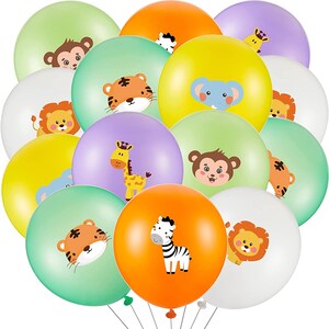 Jungle Animal Latex Helium Balloons Zoo Birthday Supplies,12 Inch Jungle Animal Balloons , 72 PCS