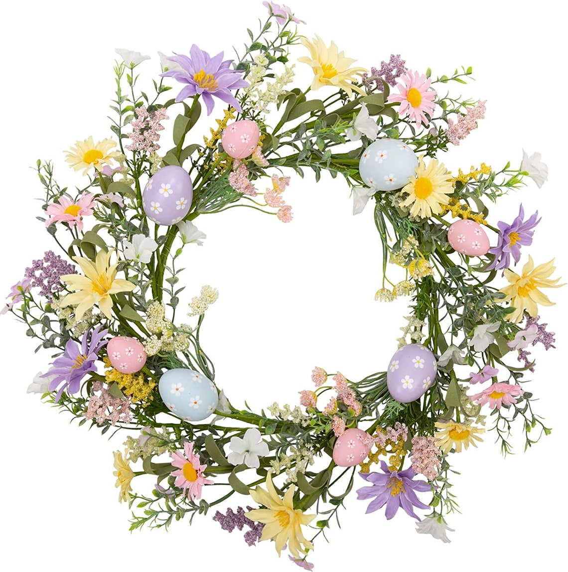Easter Wreath With Pastel Eggs Artificial Easter Egg Wreath for Front ...