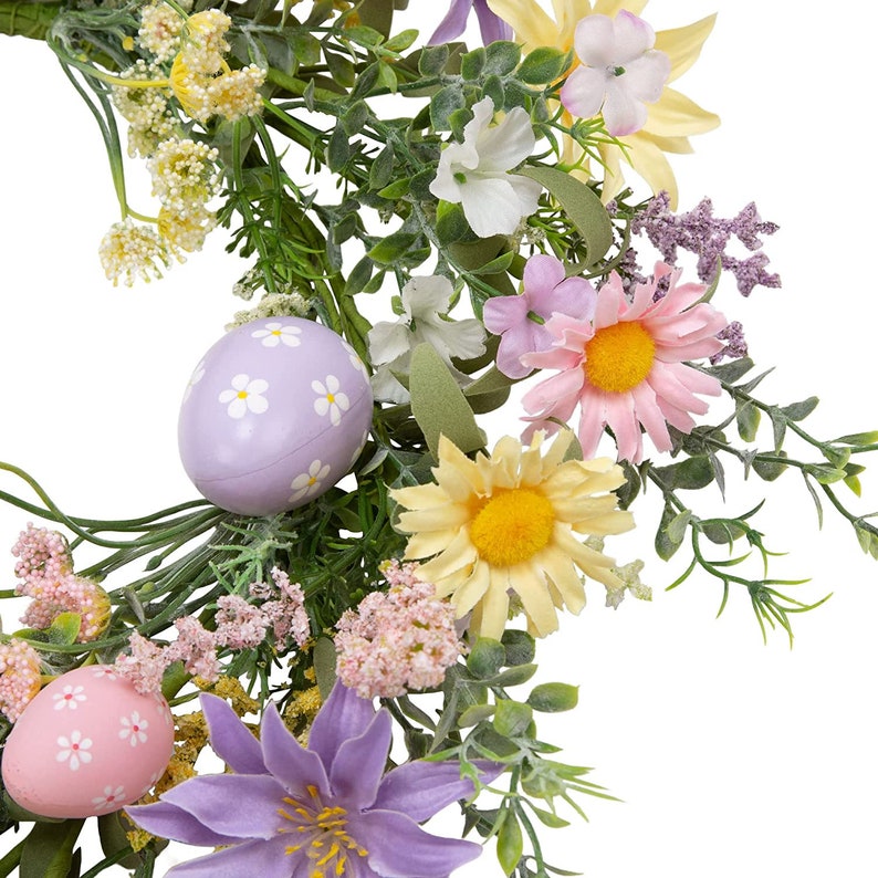 Easter Wreath With Pastel Eggs Artificial Easter Egg Wreath for Front ...