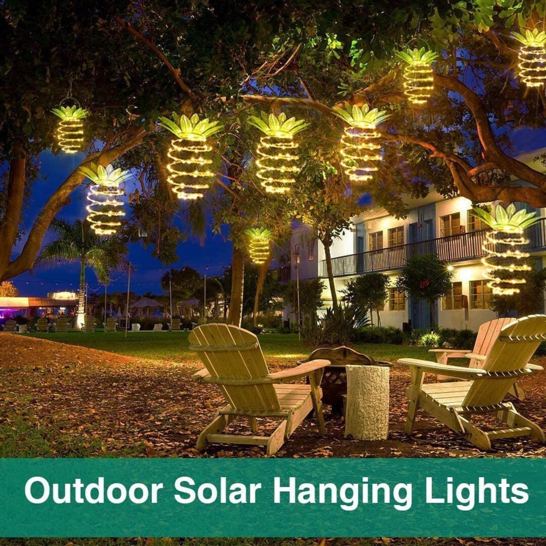 4pack Solar Pineapple Lights Outdoor,60led , Waterproof Hanging