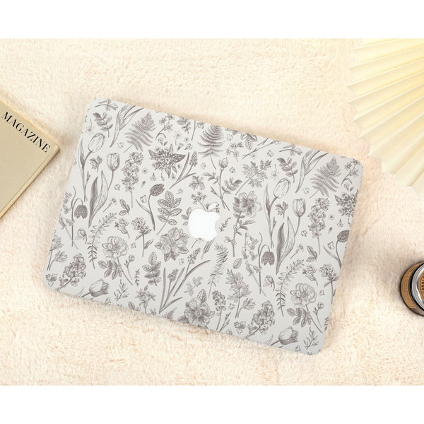 Minimalist Flower Sea Hard Protective Laptop Case for MacBook M2 Air 13 All New Macbook Sleeve M3 Pro 16 15 14 13 inch