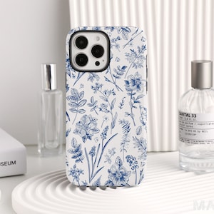 Deep Blue Flower Sea Personalized Phone Case For iPhone 14 12 13 Pro Max XR 11 Pro Max Tough Snap Cover SE iPhone Case, Christmas Gift