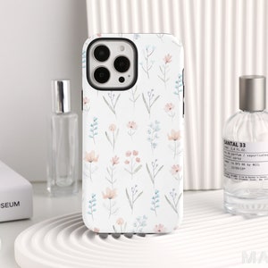 Czerwony i niebieski kwiatowy spersonalizowany futerał na telefon dla iPhone 14 12 13 Pro Max XR 11 Pro Max wytrzymała osłona zatrzaskowa SE etui na iPhone'a, prezent na boże narodzenie