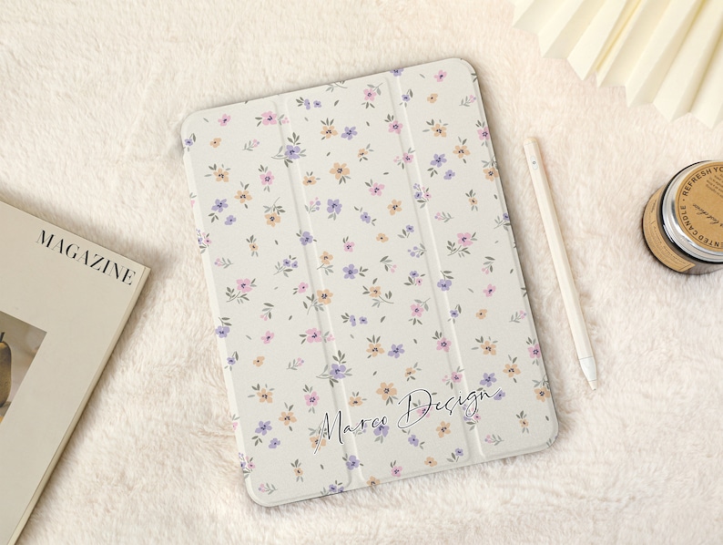 Flower Farm iPad Case with Pencil HolderiPad Air 5 Case Air 3 4 CaseiPad Pro 12.9, Pro 11, 10.9, 10.5, 10.2, iPad 2022/2021 zdjęcie 2