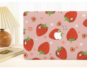 Shining Strawberry Hard Protective Laptop Case for MacBook M2 Air 13 All New Macbook Sleeve M3 Pro 16 15 14 13 inch