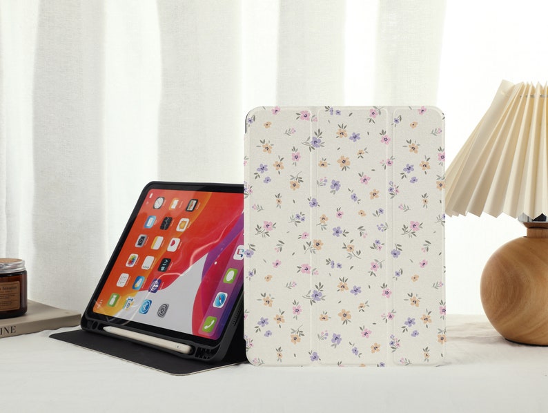 Flower Farm iPad Case with Pencil HolderiPad Air 5 Case Air 3 4 CaseiPad Pro 12.9, Pro 11, 10.9, 10.5, 10.2, iPad 2022/2021 image 3