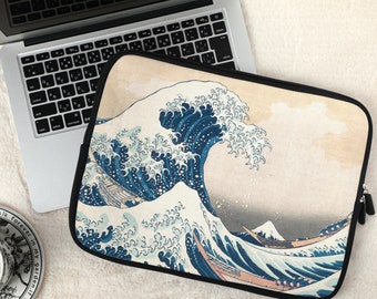 Kanagawa Surfing Customized New MacBook Case, Small Laptop Bag for 13, 14,15,16 inches Laptops, Personalized Laptop/iPad Sleeve