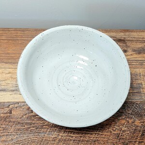 Handmade White Speckled Stoneware Bowl