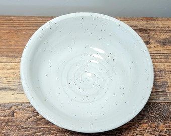 Handmade White Speckled Stoneware Bowl