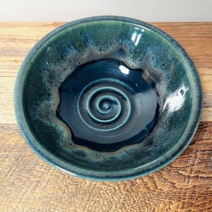 Medium handmade stoneware chattered serving bowl *Second*