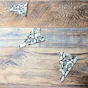 Handmade mini ceramic seed pod Bunting