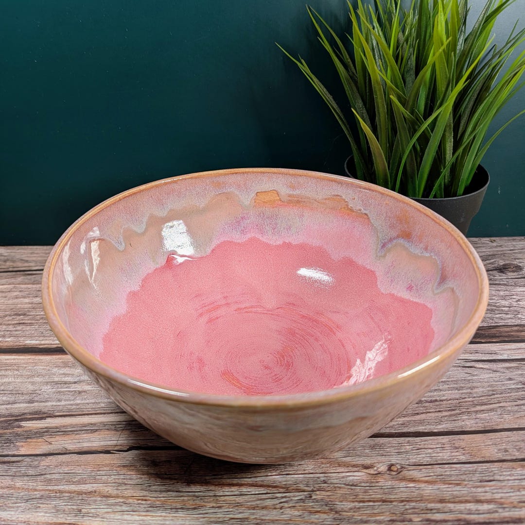 Handmade Stoneware Serving Bowl – "sunset Ember" Glaze, Wheel Thrown ...