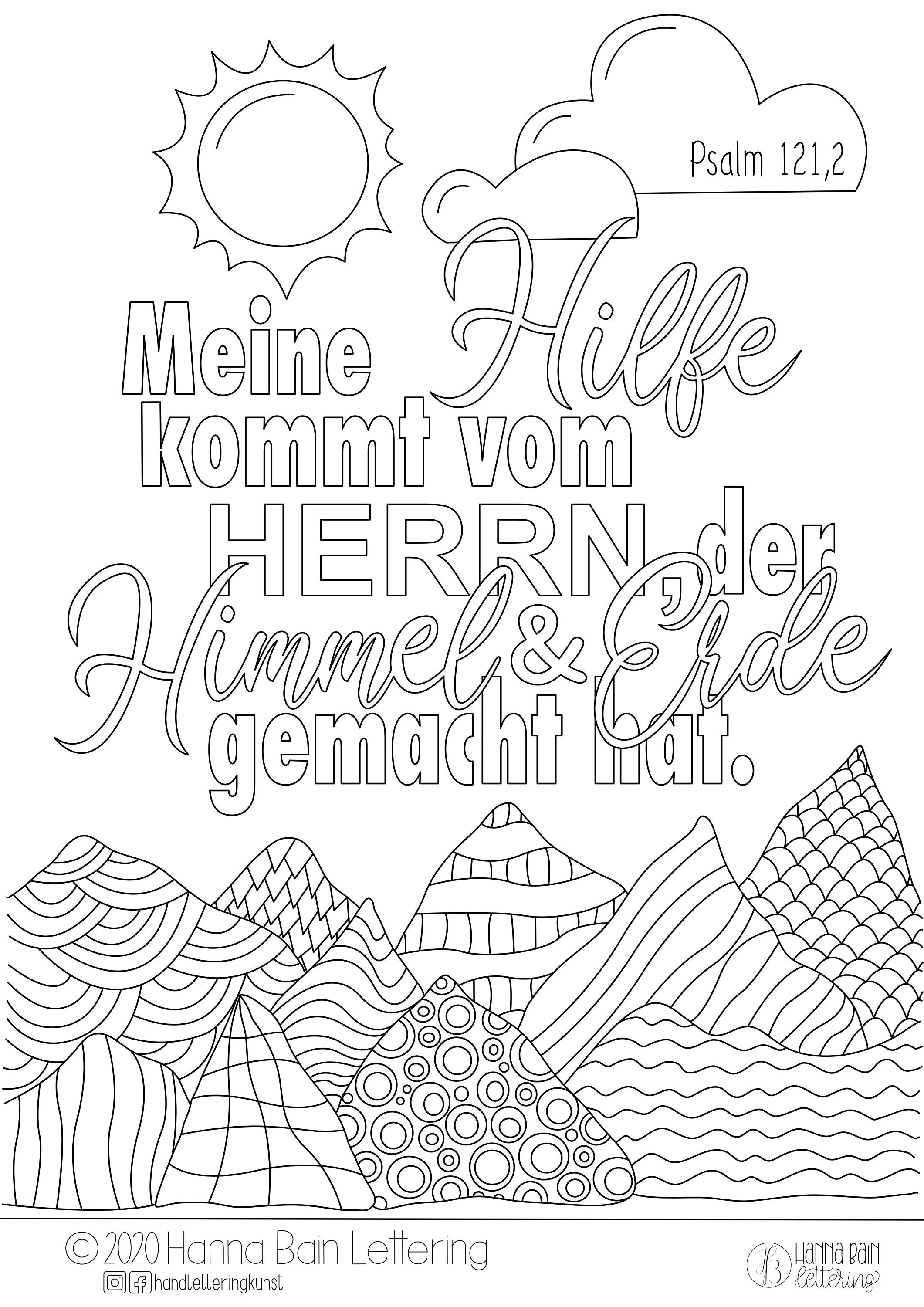  8 Ausmalbilder Bibelverse Psalmen - Etsy Illustration 