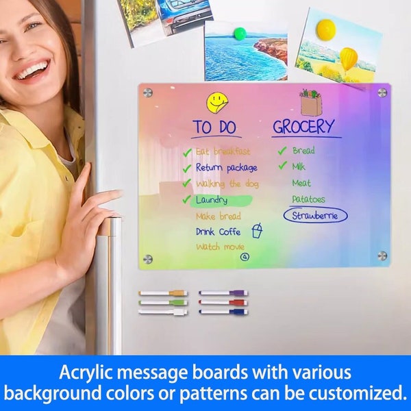 Magnetic acrylic work, life, and study message boards/whiteboards, personalized customization - Competitive pricing.