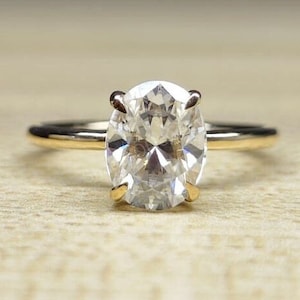 Solitaire 3.00 ct Oval Cut Lab Grown Diamond Hidden Halo Engagement Ring-14K Solid Yellow Lab Created Diamond Ring-Mother&#39;s Day Gift