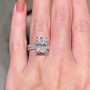 4.50 CT Radiant Cut Certified Lab Grown Diamond Hidden Halo Engagement Ring-14K Gold Ring For Her-Wedding Anniversary Gift-Proposal Ring
