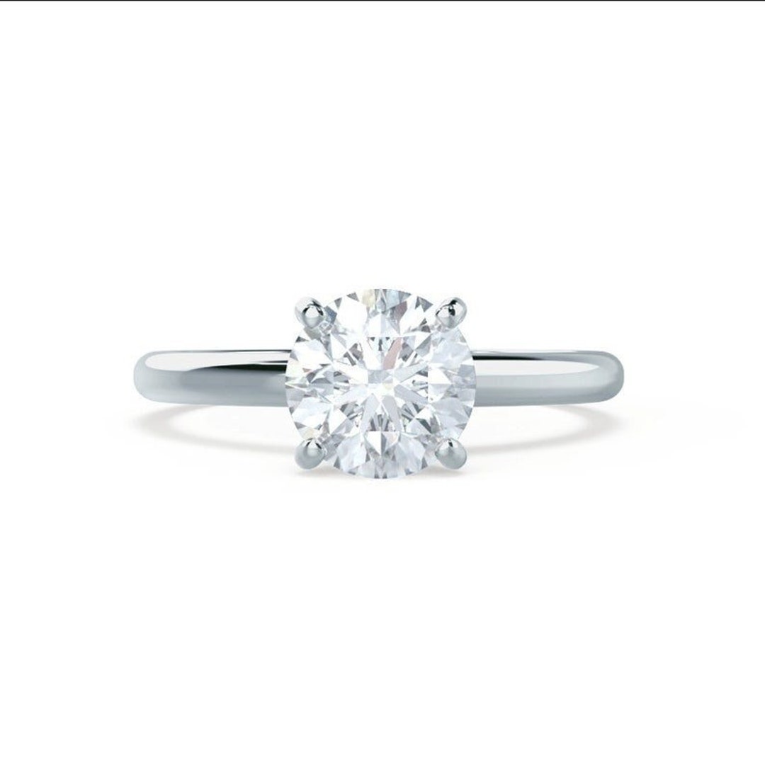 IGI Certified 0.80 CT Round Cut Lab Grown Diamond 14K Gold Solitaire ...