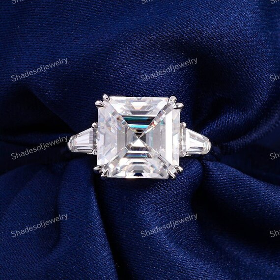 Asscher cut with shop tapered baguettes