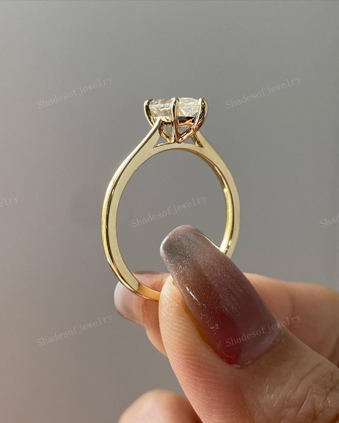 Clara Pucci Simulated Blue Diamond Engagement Ring - 1.5cttw Marquise Cut In 14K Yellow Gold