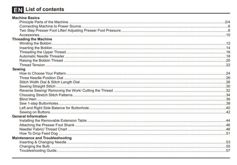 Singer 4423 Owners Manual Only in Format PDF , Attention Digital