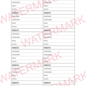 Password Tracker Log Password Organizer Keeper ,size A4,digital ...