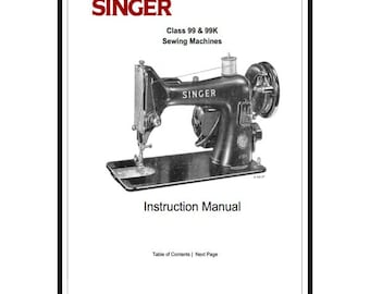 SINGER Classe 99 et 99k Manuel d'instructions Télécharger le PDF