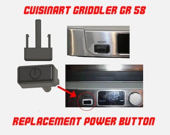 Botón de encendido de repuesto para plancha Cuisinart GR-5B (fabricado en fábrica)