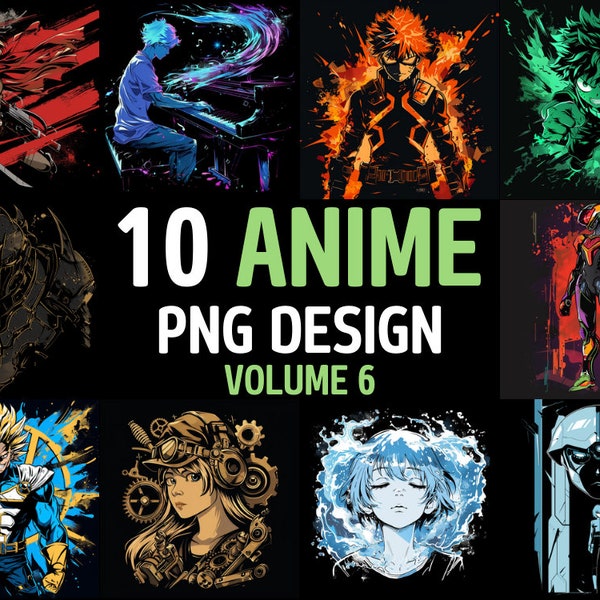 Anime Design 10, T-Shirt Graphic Designs, for Mug Design, Wall Art PNG Designs, Print on Demand, Design Bundle for T-Shirt, Manga Volume 6