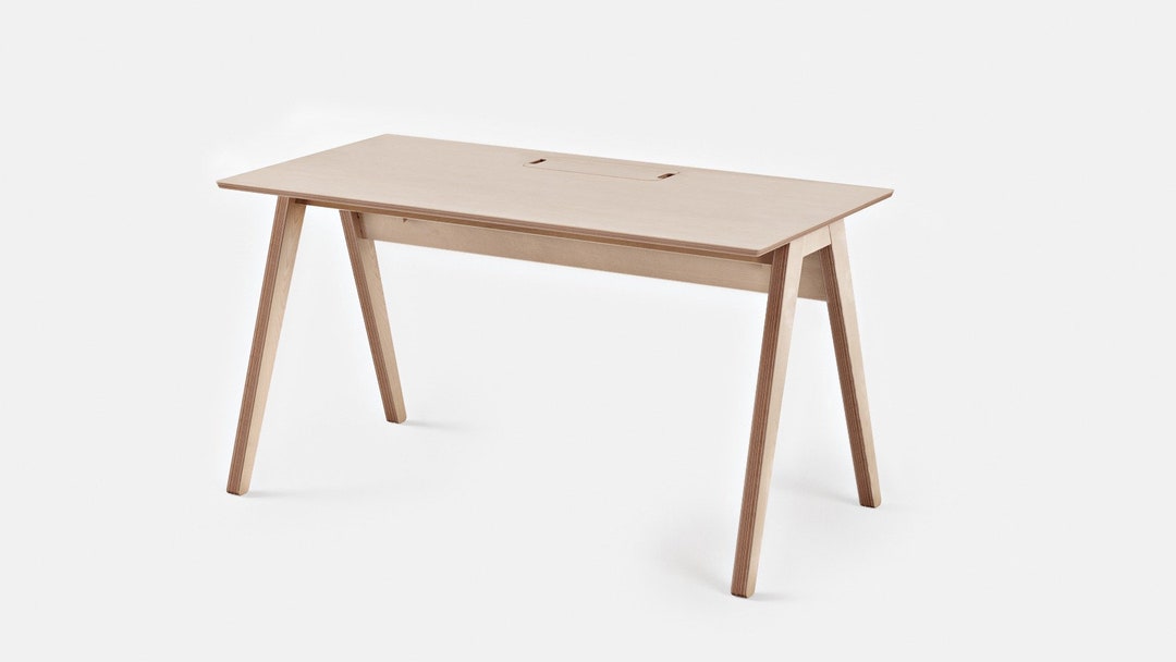 Birch Plywood Studio Desk Sleek Minimalist Design Etsy UK