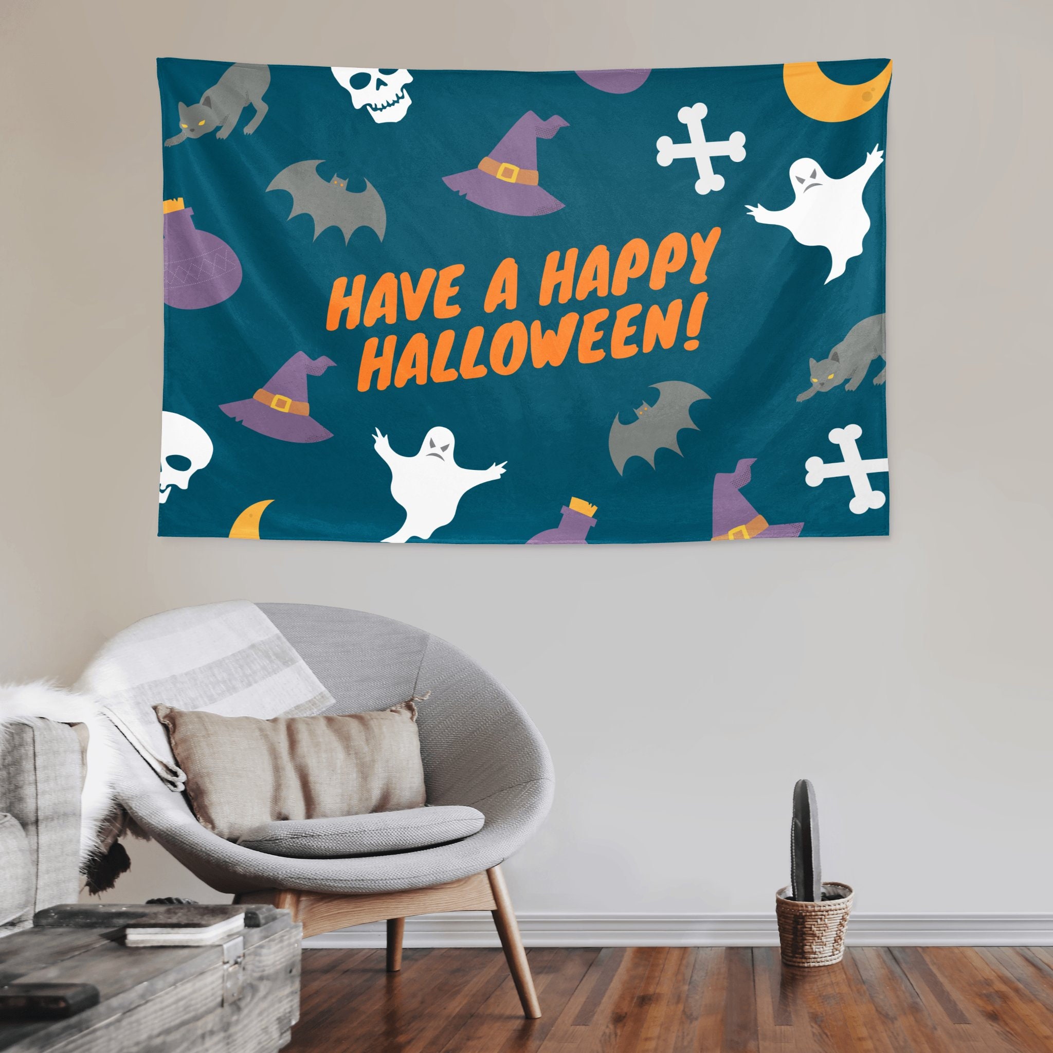 Discover Tapisserie Happy Halloween - Tapisserie