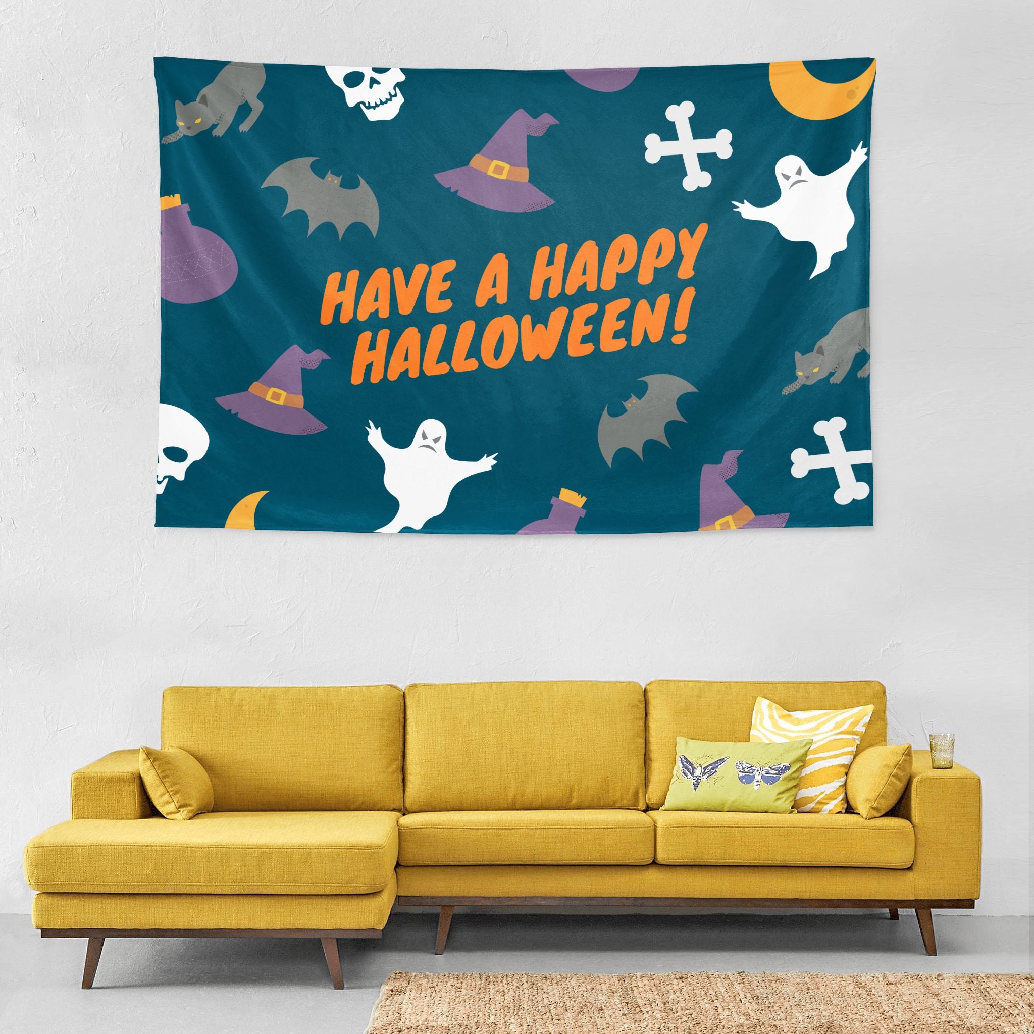 Discover Tapisserie Happy Halloween - Tapisserie