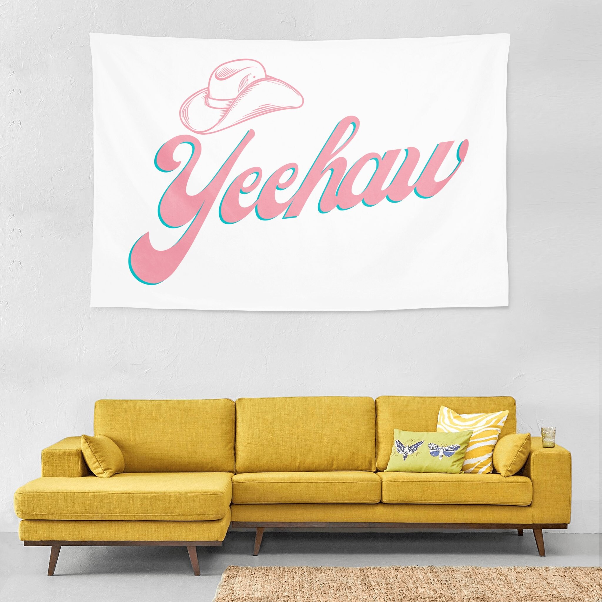 Cowboy Yeehaw Tapestry Tapestry Wall Hanging Funny Tapestry Etsy