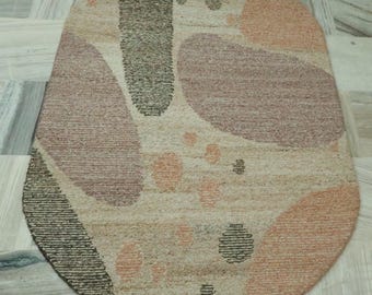 Large Oval Wool Rug, Hand-Tufted Boho Abstract Carpet, Neutral Organic Modern Decor, Organic Shape Living Room Bedroom, 5x8, 6x9, 7x10, 8x10