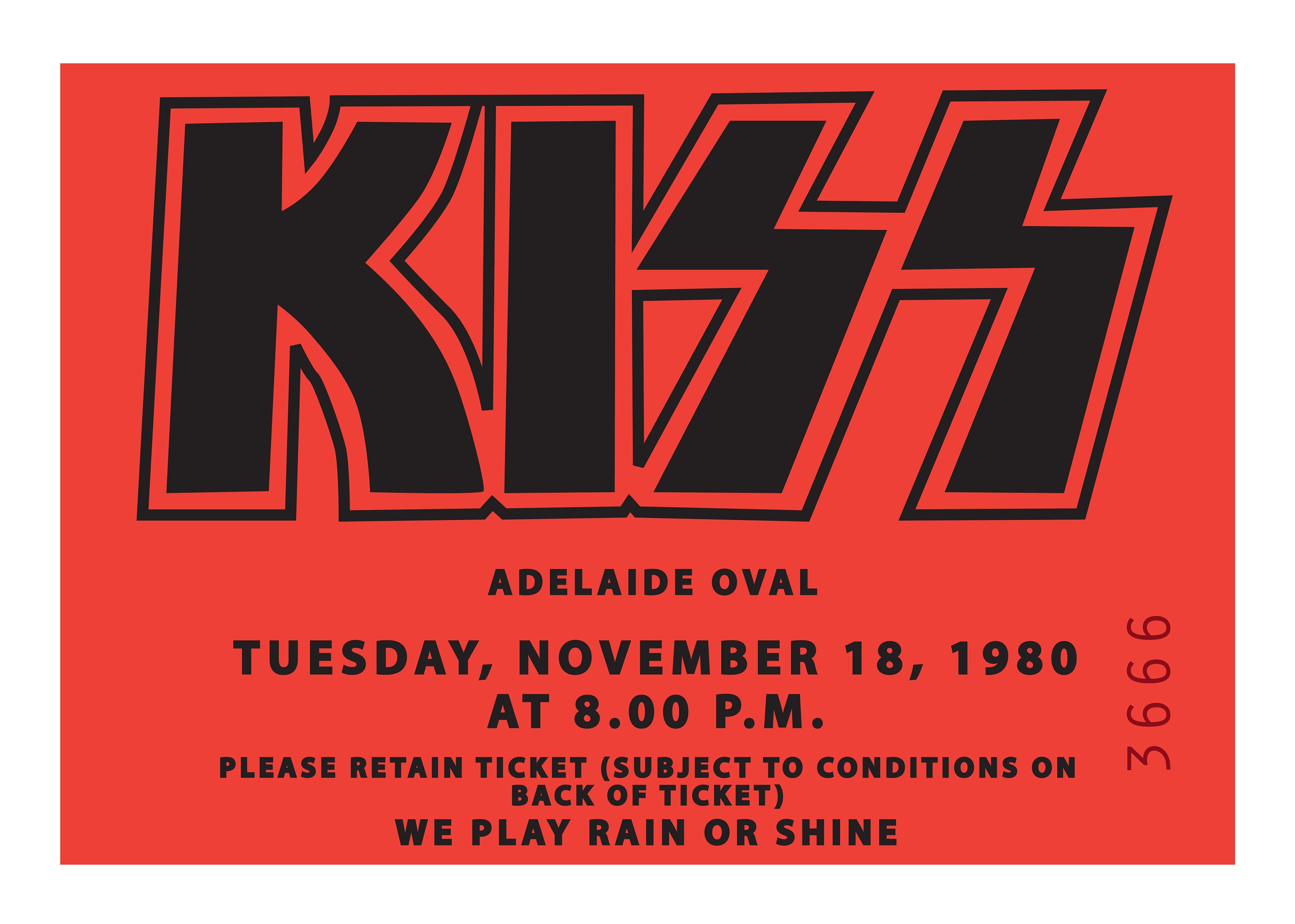 Kiss Ticket Stub PNG PNG Files PNG Files Kiss 1980 Etsy México