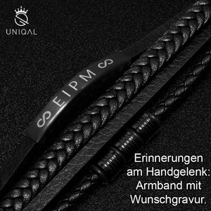 UNIQAL Personalized leather bracelet with engraving SHAPE men women Leather Bracelet mens Magnetic clasp handmade in Germany image 4