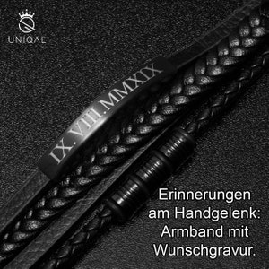 UNIQAL Personalized leather bracelet with engraving SHAPE men women Leather Bracelet mens Magnetic clasp handmade in Germany image 3