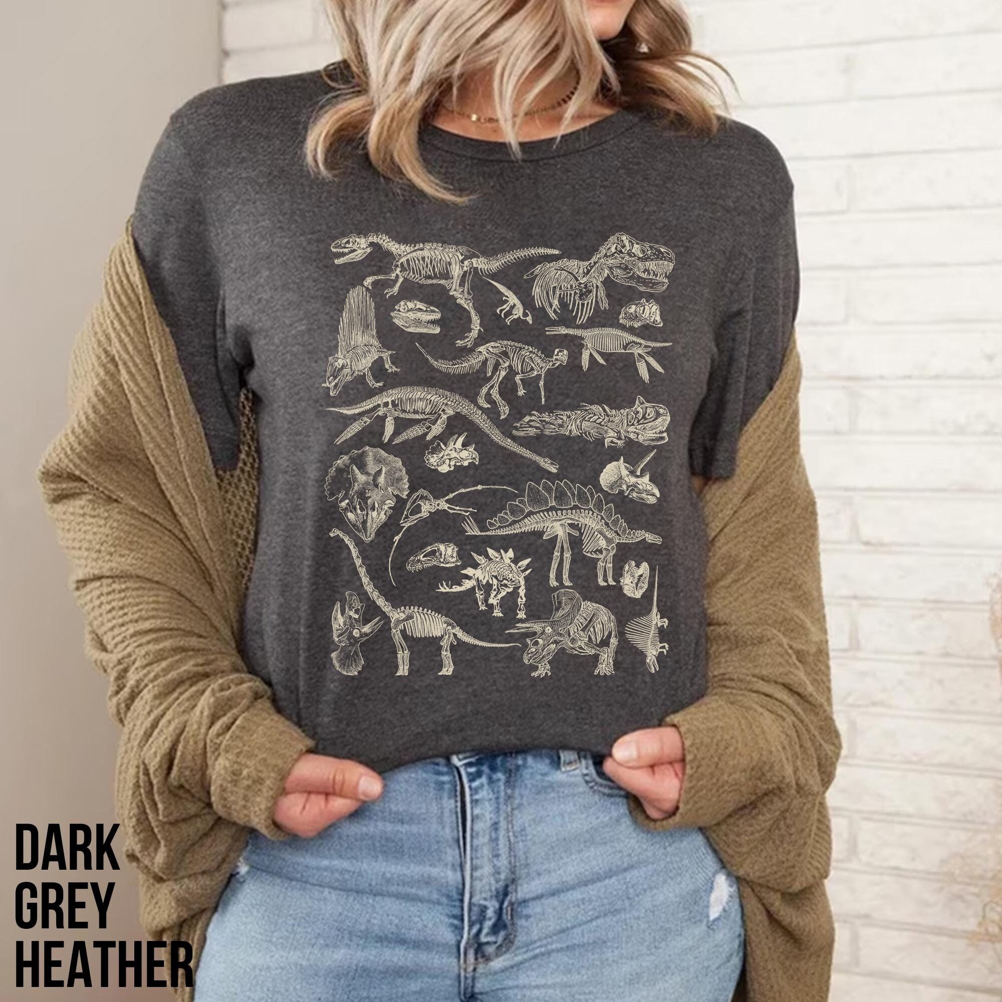 Bella Canvas Dinosaur Skeleton Shirt, Vintage Dinosaur Kinds Shirt, Dino Shirt, Dinosaur Lover Shirt, Dino Nerd Shirt