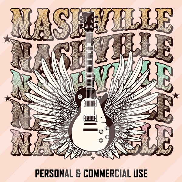 Nashville Music City PNG, Western Sublimation Designs, Tennessee Rock And Roll, Country Music Png, Retro Western Png, Western Png, Retro PNG