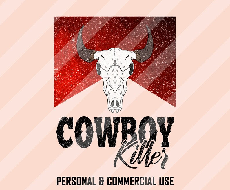 Cowboy Killers PNG, Western Sublimation Designs, Bull Skull Png, Cowboy Png, Western Png,retro