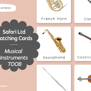 Muziekinstrumenten TOOB - Safari LTD Bijpassende Montessori-taalkaarten - Afdrukbaar