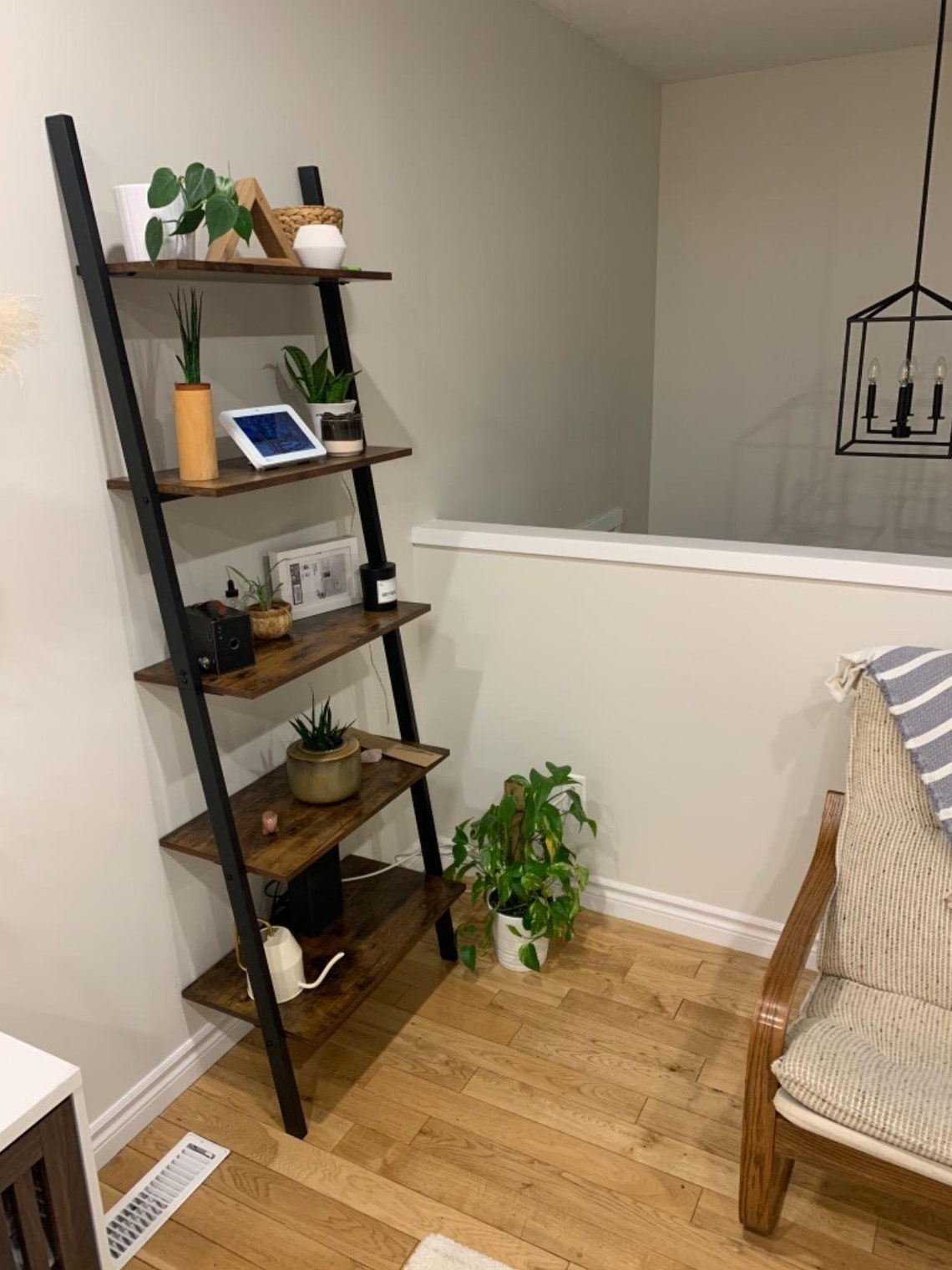 Industrial Style Ladder Shelf Wall Leaning Ladder Bookcase Etsy