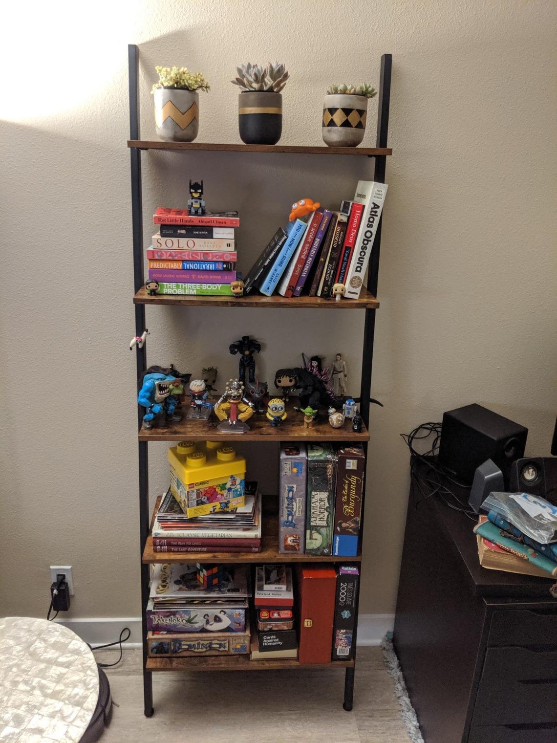 Industrial Style Ladder Shelf Wall Leaning Ladder Bookcase Etsy