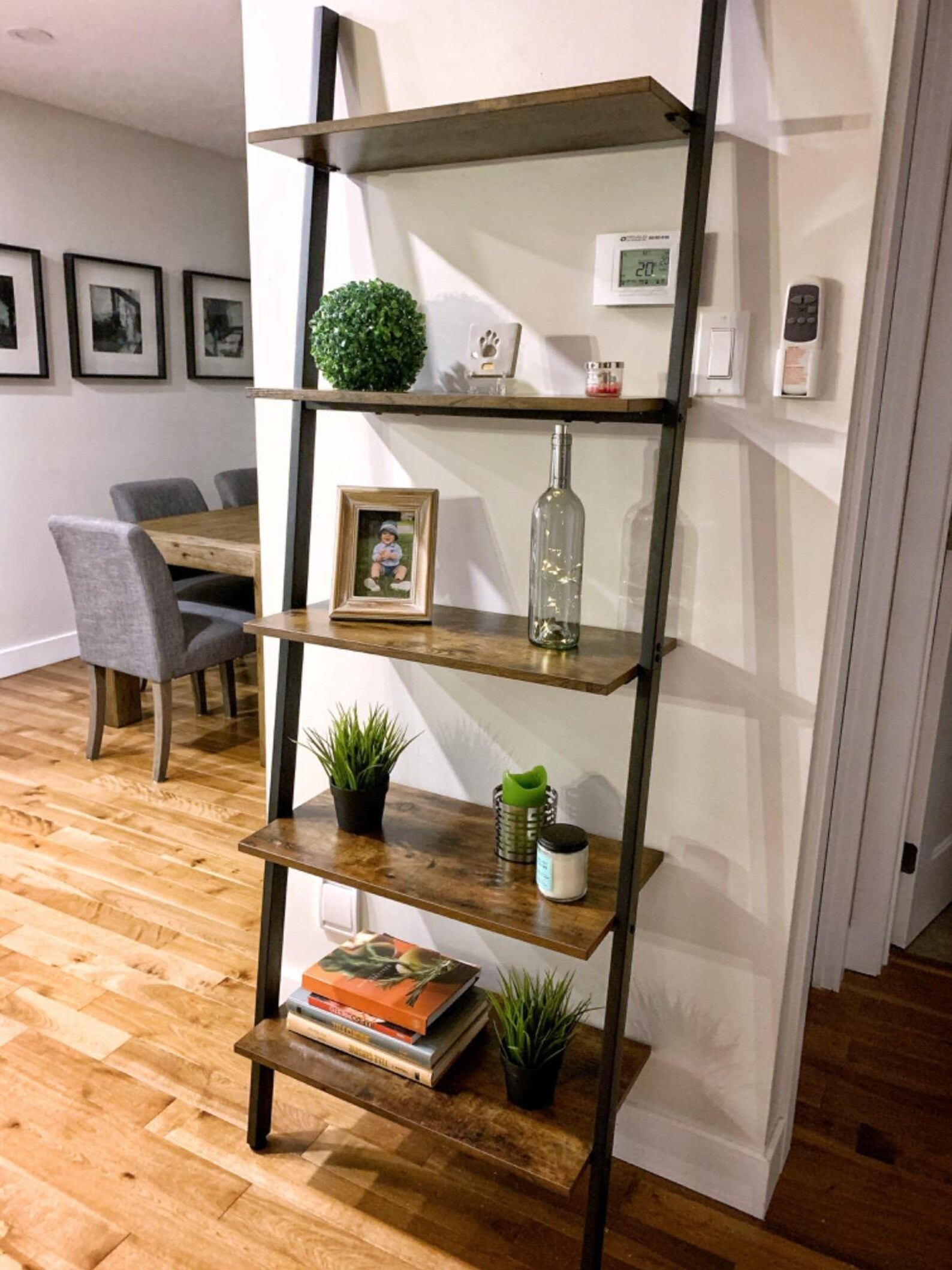 Industrial Style Ladder Shelf Wall Leaning Ladder Bookcase Etsy
